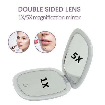 Rechargeable and foldable LED Light Cosmetic Mirror