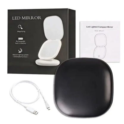 Rechargeable and foldable LED Light Cosmetic Mirror